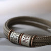 Desert Sand Paracord and Silver Medical Alert Bracelet - Thumbnail 1