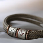 Desert Sand Paracord and Silver Medical Alert Bracelet - Image 1