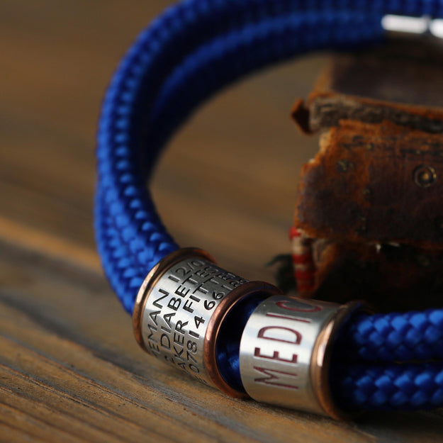 Royal Blue Paracord and Silver Medical Alert Bracelet - Image 3