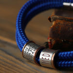 Royal Blue Paracord and Silver Medical Alert Bracelet - Image 3