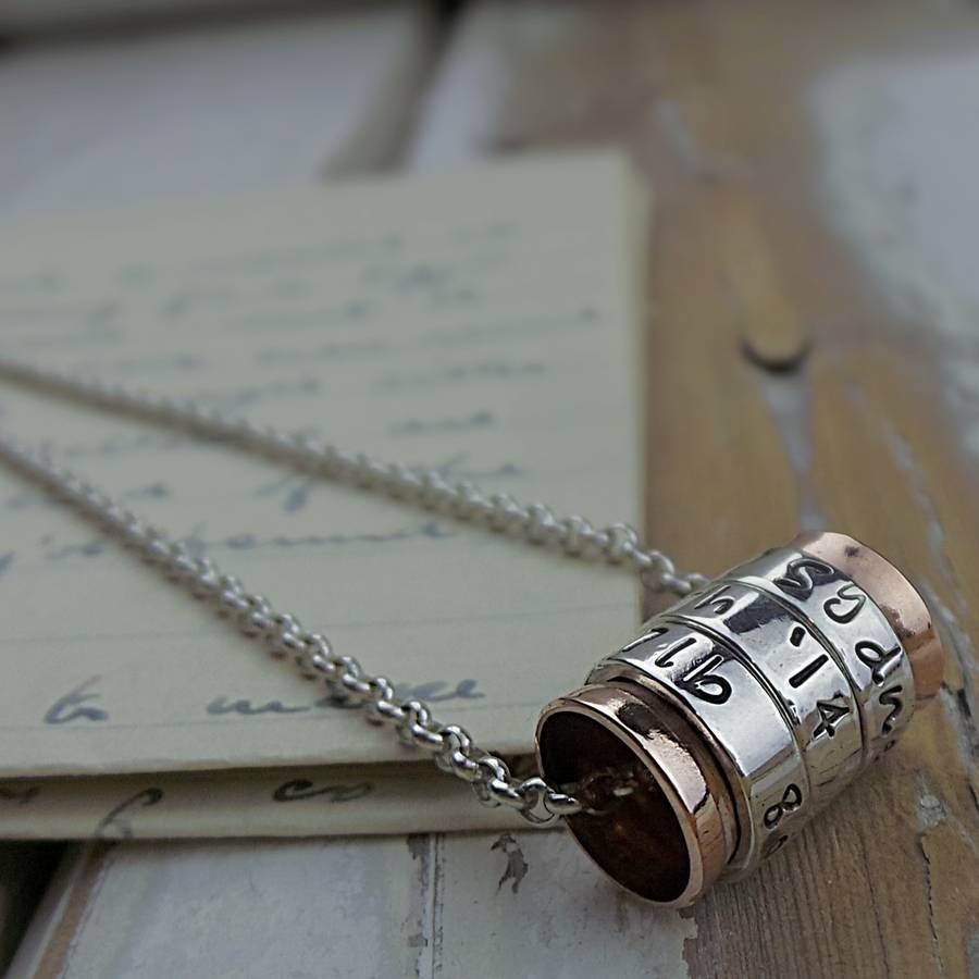 Silver and Copper Spinning Ring Necklace