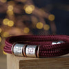 Cranberry Paracord and Silver Medical Alert Bracelet - Thumbnail 2