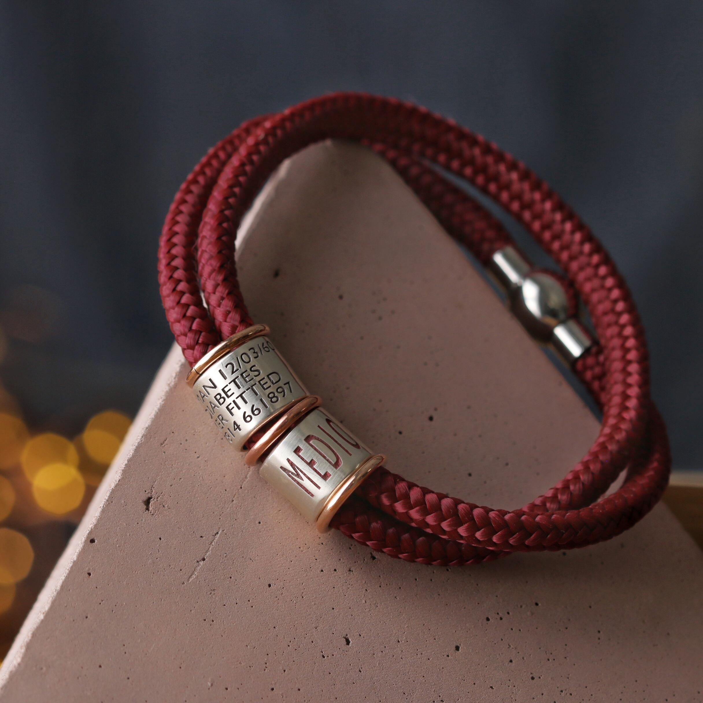 Cranberry Paracord Medical Alert Bracelet