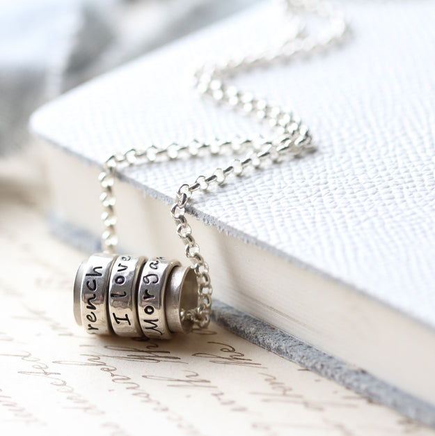 Silver and Copper Spinning Ring Pendant - Image 4