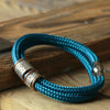 Teal Paracord and Silver Medical Alert Bracelet - Thumbnail 1