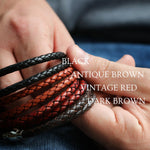 Soft Red Leather and Silver Medical Alert Bracelet - Image 13