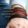 Vintage Red Braided Leather and Silver Medical Alert Bracelet - Thumbnail 8