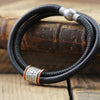 Leather and Silver Medical Alert ID Bracelet - Thumbnail 2