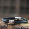 Leather and Silver Medical Alert ID Bracelet - Thumbnail 5