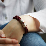 Cranberry Paracord and Silver Medical Alert Bracelet - Image 3