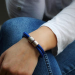 Royal Blue Paracord and Silver Medical Alert Bracelet - Image 2