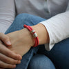 Coral Soft Leather and Silver Women's Medical Alert Bracelet - Thumbnail 2