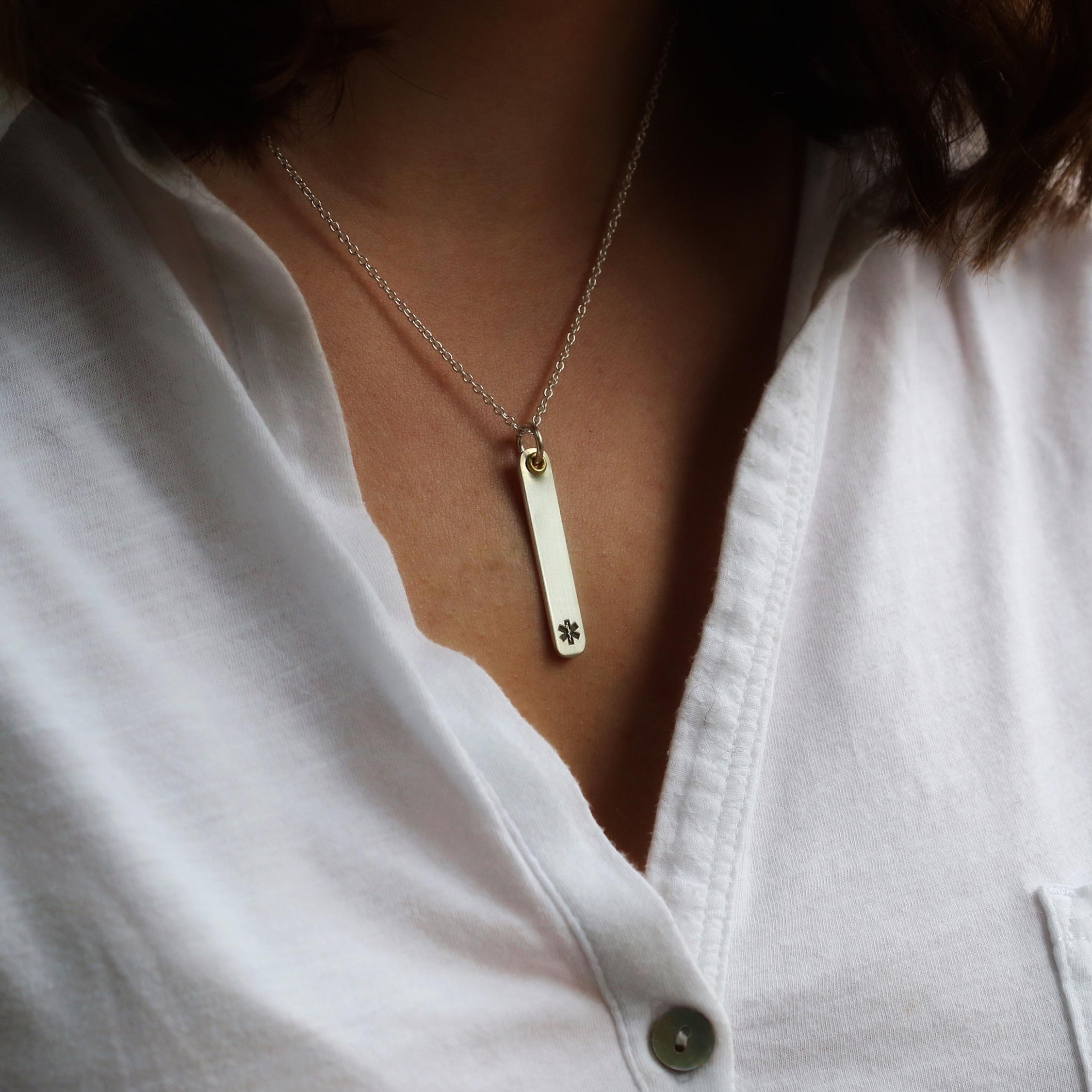 Allergy Alert Necklace | Slim Silver Necklace | Morgan & French