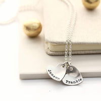 Personalised Sterling Silver Curvy Heart Pendant
