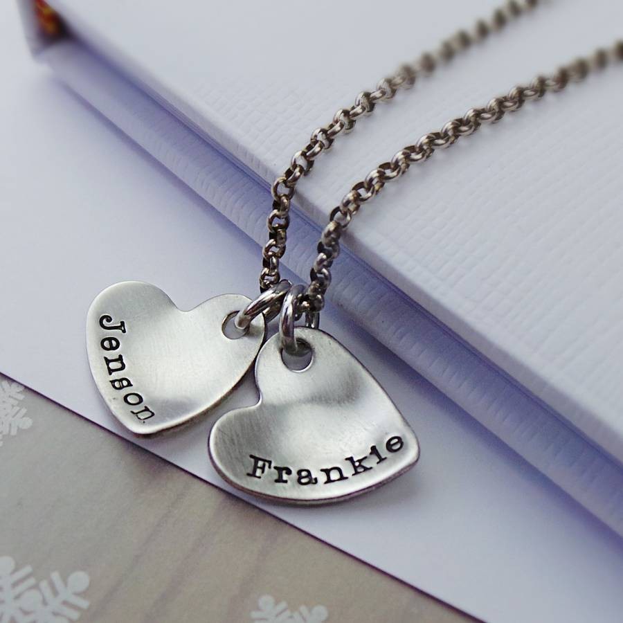 Personalised Sterling Silver Curvy Heart Necklace