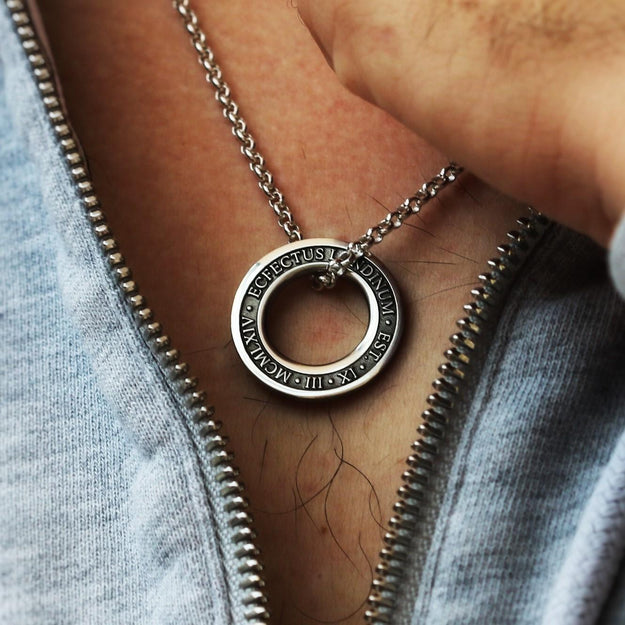Men's Personalised Silver Washer Pendant