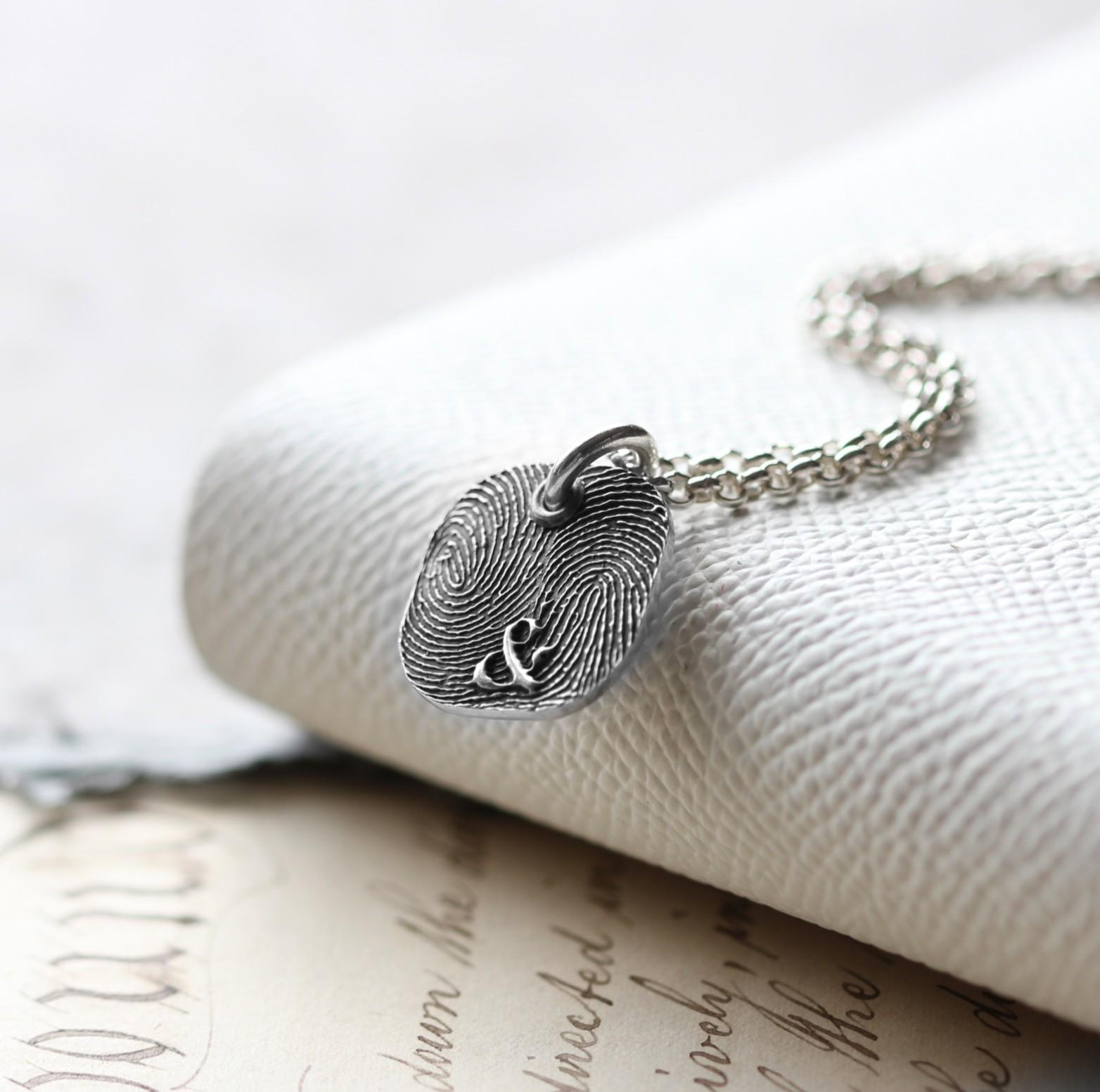 Rounded Square Fingerprint Charm - Solo