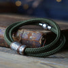 Olive Green Paracord and Silver Medical Alert Bracelet - Thumbnail 3