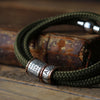 Olive Green Paracord and Silver Medical Alert Bracelet - Thumbnail 2