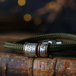 Olive Green Paracord and Silver Medical Alert Bracelet - Image 4