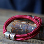 Rhubarb Paracord and Silver Medical Alert Bracelet - Image 5