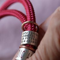Rhubarb Paracord and Silver Medical Alert Bracelet