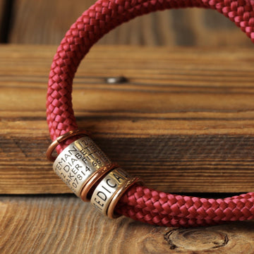 Rhubarb Paracord and Silver Medical Alert Bracelet