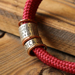 Rhubarb Paracord and Silver Medical Alert Bracelet - Image 2