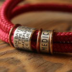 Rhubarb Paracord and Silver Medical Alert Bracelet - Image 3