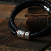 Black Braided Leather and Silver Medical Alert Bracelet - Thumbnail 6