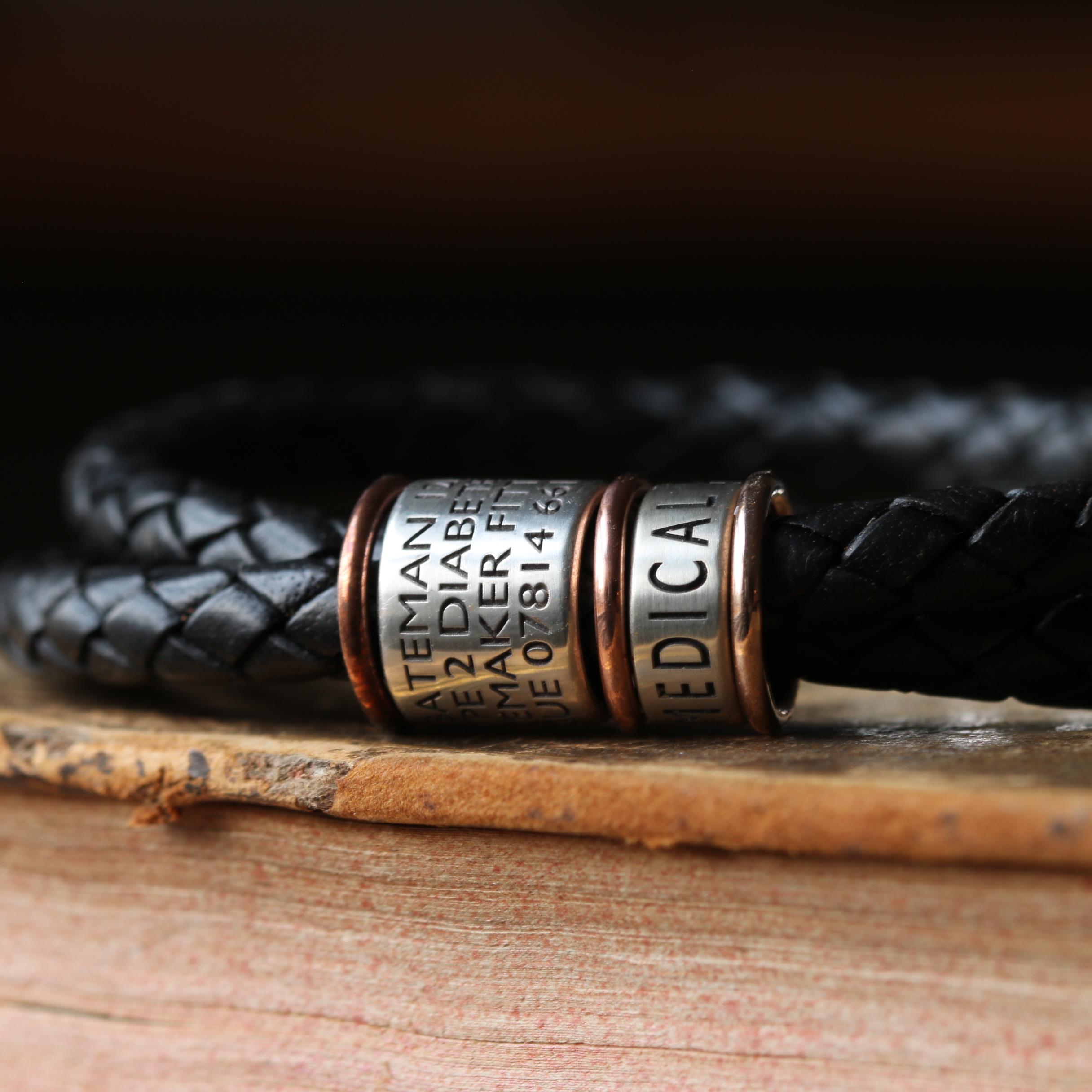 Medical Alert Bracelet | Black Braided Bracelet | Morgan & French