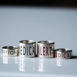 Wide 10mm Personalised Silver Medical Alert Bead - Image 3