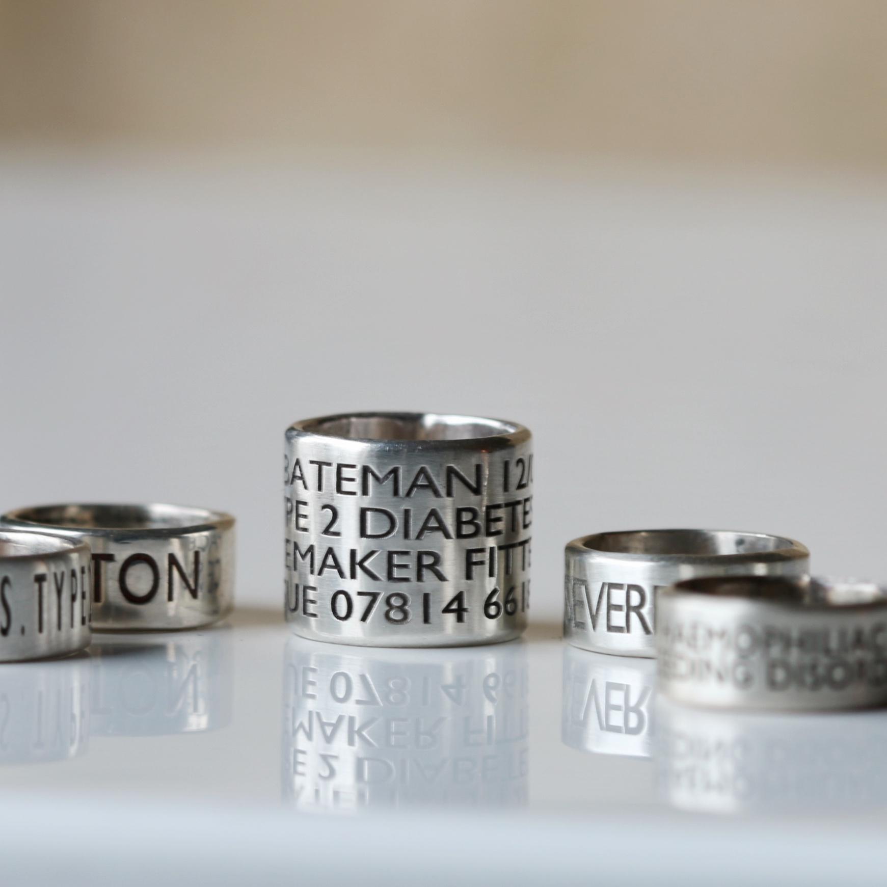 Wide 10mm Personalised Medical Alert Bead