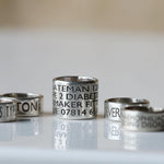 Wide 10mm Personalised Silver Medical Alert Bead - Image 1