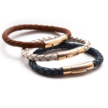 Luxury Leather and Rose Gold Bracelet