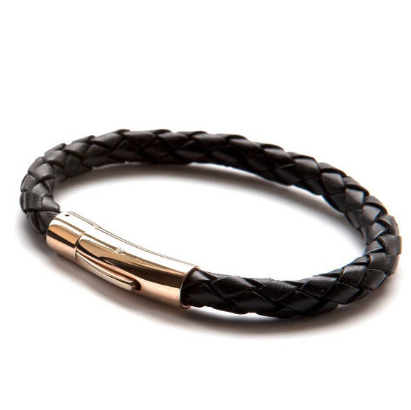 Leather Gold Bracelets for Men for sale | eBay