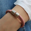 Soft Rose Pink Leather and Silver Women's Medical Alert Bracelet - Thumbnail 6