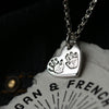 Hand & Footprint Heart Charm Necklace - Thumbnail 1