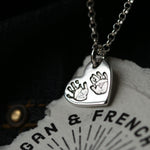 Hand & Footprint Heart Charm Necklace - Image 1