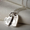 Hand & Footprint Heart Pendant Necklace - Thumbnail 3