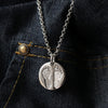 Round Hand & Footprint Necklace - Thumbnail 4