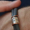 Hand & Footprint Silver and Leather Bracelet - Thumbnail 4