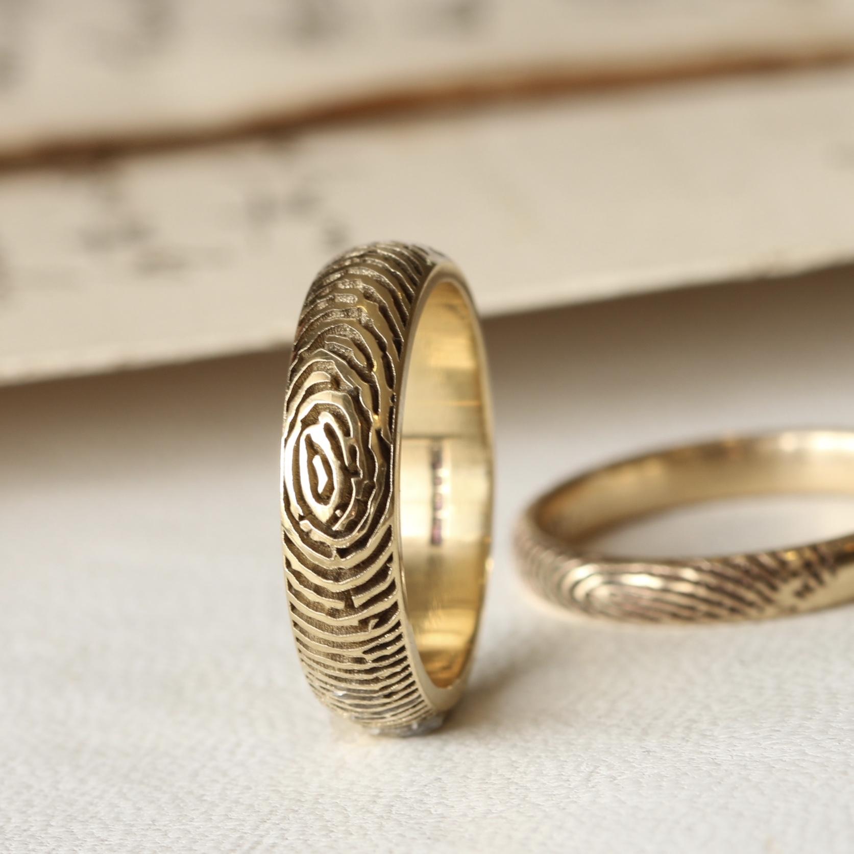 Solid Gold Fingerprint Ring