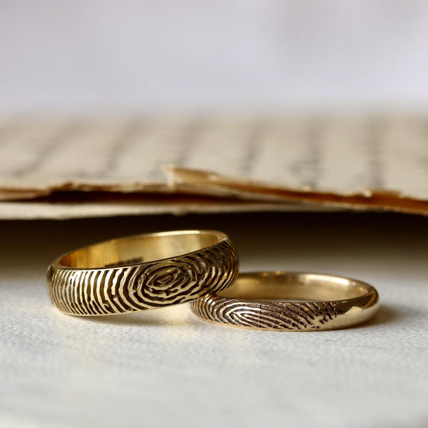 Solid Gold Fingerprint Ring