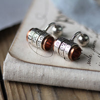 Copper and Silver Personalised Cufflinks