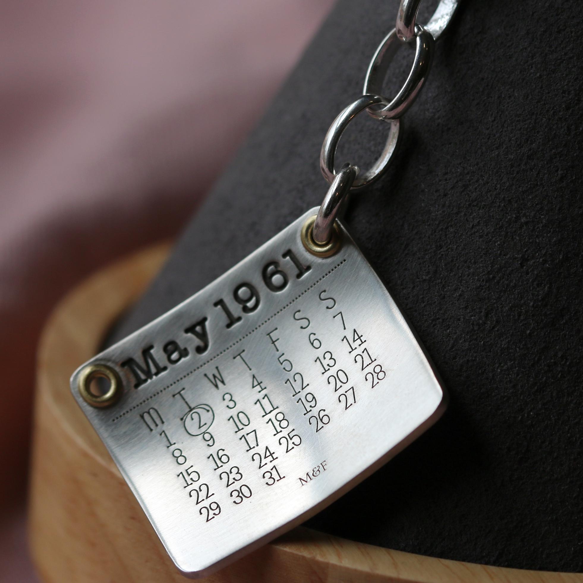 Personalised Calendar Date Keyring