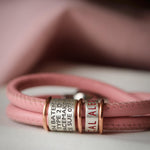 Soft Rose Pink Leather and Silver Women's Medical Alert Bracelet - Image 4