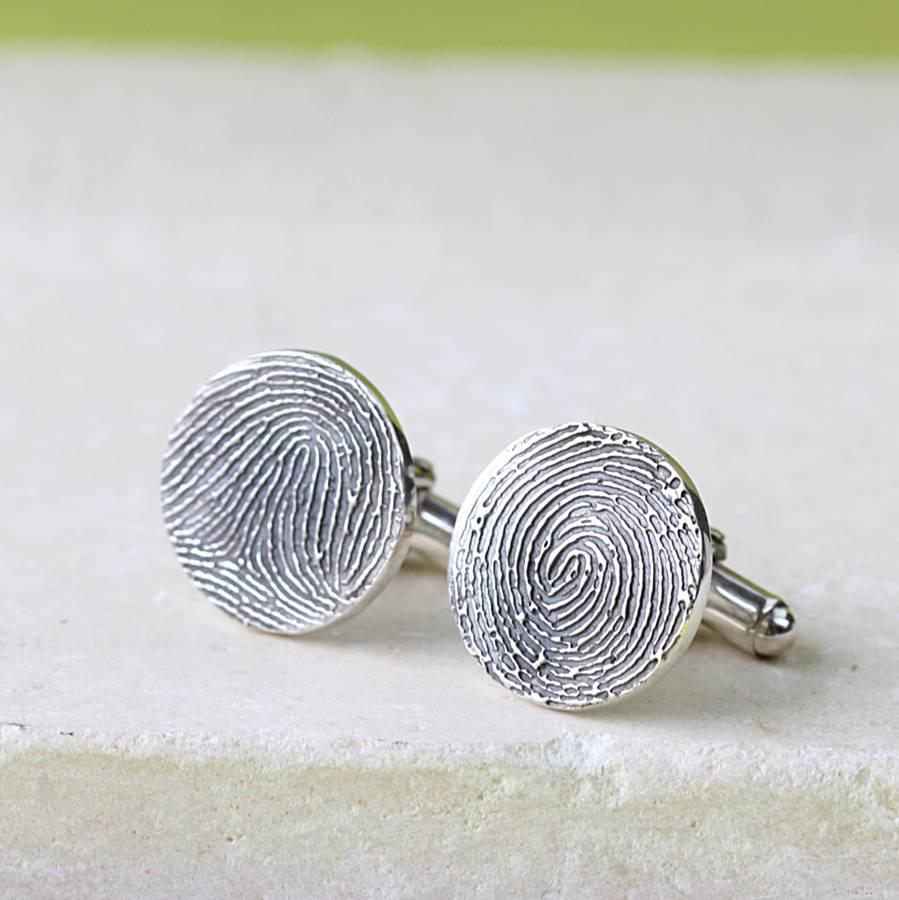 Round Fingerprint Cufflinks