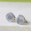 Round Silver Fingerprint Cufflinks - Thumbnail 1