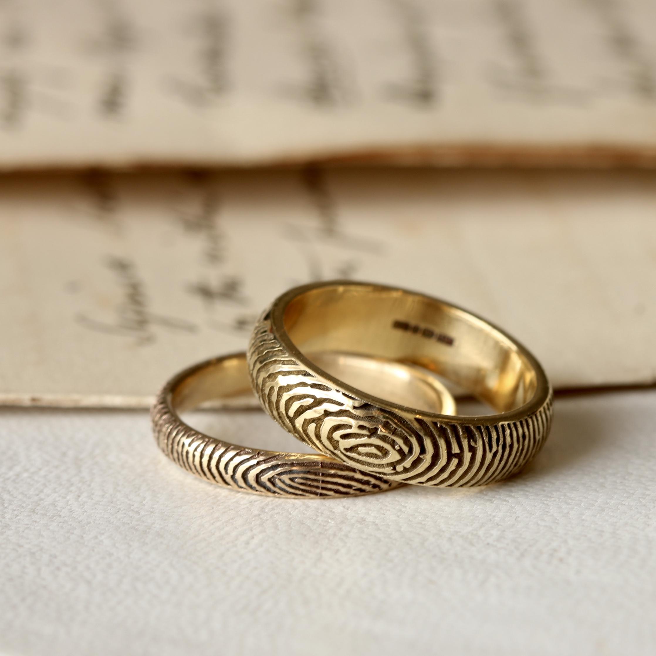 Slender Solid Fingerprint Ring